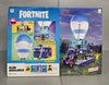Fortnite Battle Deluxe-Features Inflatable Balloon with Lights & Sounds, Rolling Wheels on Bus-Includes 4 Inch Recruit