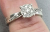 9ct White Gold Diamond Ring - Size J 1/2