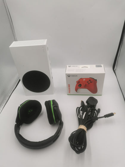 Xbox Series S Console 512GB White Unboxed with Turtle Beach Headset and Boxed Red Controller