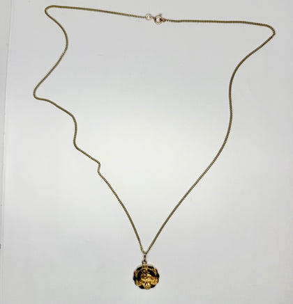 9ct yellow gold St. Christopher pendant with 22