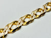 9ct yellow and white gold fancy link chain necklace 17"