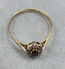 9ct Gold Ring Clear/Black Stones Size "P"