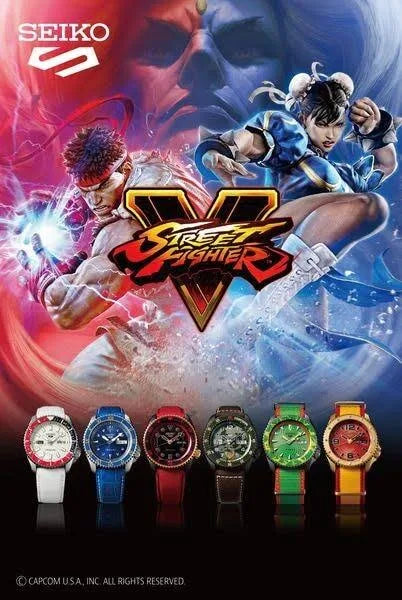 Mint Seiko X 5 Sports Street Fighter V Collaboration Watch - Ken Model