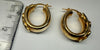 9ct yellow gold hoop earrings with cz stones