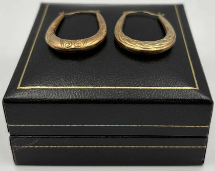 375 yellow gold earrings 1.7g boxed * tested in shop *