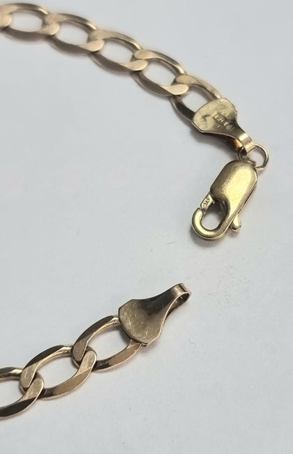 9ct Gold  Curb Bracelet 7.5