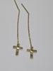 14CT GOLD DROP CROSS EARRINGS .77G PRESTON STORE