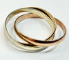 9ct gold three colour, three band ring size V