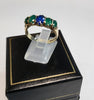 9ct Yellow Gold Ring with Blue & Green Stones - Size S - 3.56g total