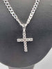 925 Sterling Silver Curb Chain Necklace With CZ Cross Pendant - 24" Long - 22.46 Grams **BRAND NEW**