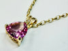 9ct yellow gold belcher chain with pink pendant 24"