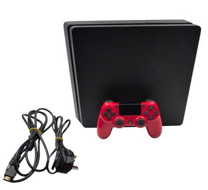 Sony PlayStation 4 Slim 500GB Black with PS4 Controller Red