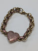 9CT GOLD BABY BELCHER BRACELET WITH LARGE HEART 12.98G PRESTON STORE