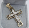 9ct gold cross pendant cz stones