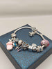 (925 Hallmarked & Tested) Silver Bracelet With 12 Silver Charms