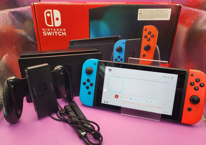 Nintendo Switch Console, 32GB + Neon Red/Blue Joy-Con, Boxed