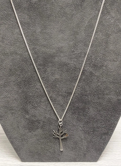 Linda McDonald Hand made Sterling Silver & 9ct Gold Tree of Life Necklace