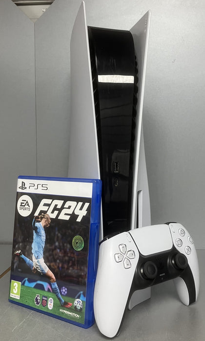 Sony PlayStation 5 Disc Edition Console Bundle ( + FC24 ) ** Unboxed  **