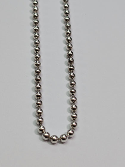 silver beaded necklace