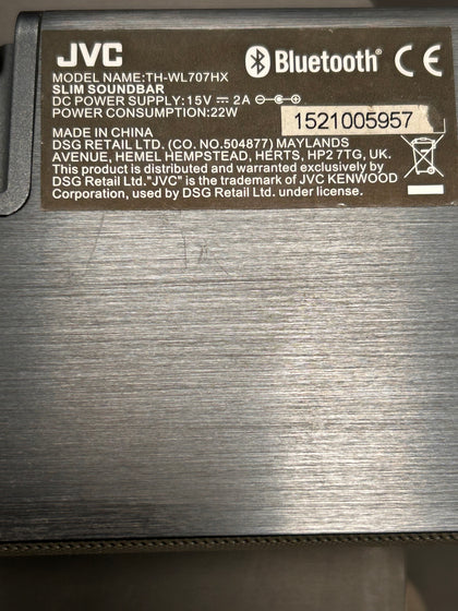 JVC Slim Sound bar & Subwoofer 55W *Collection Only*