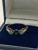 18ct Gold Ring With Black & Clear Stones - Q