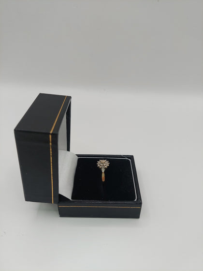 9k Gold Ring with stones 1.9G Weight Size M Hallmarked(375)&Tested