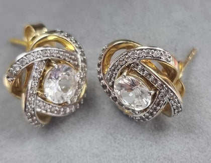 9ct Gold CZ Earrings