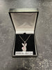 18ct White Gold Diamond Playboy Bunny Pendant and Chain 8.4g