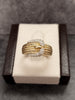 9ct Yellow Gold Diamond Set Buckle Ring - Size P