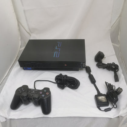 Playstation 2 Console, Black, Unboxed 1 controller with damages rubber grips