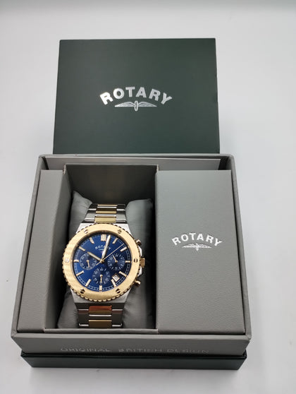 Rotary Chronograph Two Tone Stainless Steel Bracelet Watch