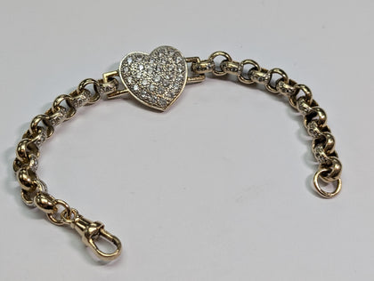 9ct Gold (Baby) Belcher Heart Bracelet