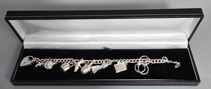 Charm B/Let Pan Ring Silver Ring 926 26.7G 8 CHARMS 8'' in length