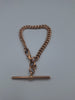 Edwardian 9ct Rose Gold Graduated Curb Link Bracelet With T-Bar & Swivel Clasp - 8" Long - 28.72 Grams