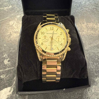 Michael Kors Womens Watch MK-5166 Blair Gold Steel Date Chronograph