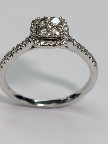 10ct White Gold Diamond Ring