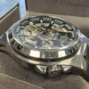 Bulova Mens Maquina Automatic Skeleton Gray Stainless Steel Watch 46MM 98A179
