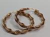 9ct Gold Textured Twist Hoop Earrings