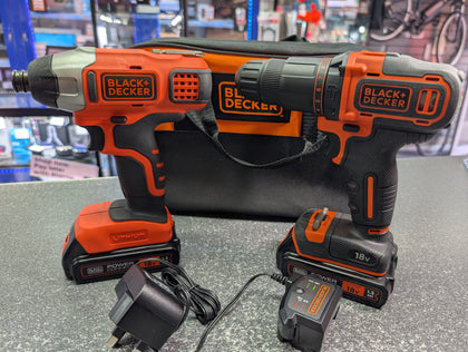 Black & Decker 18v Cordless Drill & Impact Driver