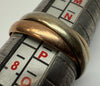 9ct tri-tone gold 3 interlocking ring size O