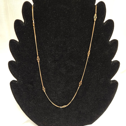 9ct Yellow Gold Station Necklace