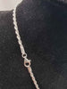 925 Sterling Silver Twist Rope Chain With Diamontè Cross - 24" Long - 21.3 Grams **BRAND NEW**