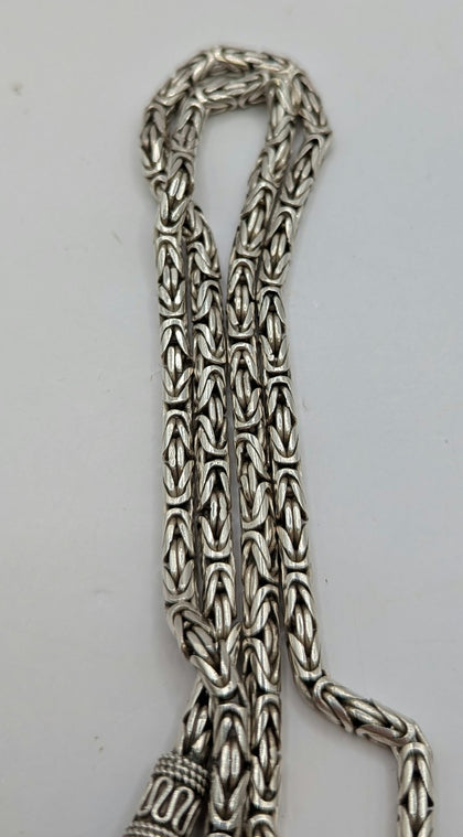 925 Hallmarked Silver, Byzantine Weave Necklace, 21