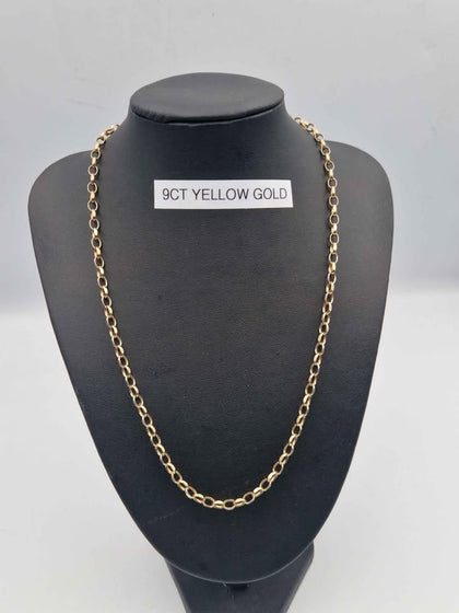 9ct Yellow Gold Belcher Chain Necklace - 20