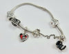 Pandora Bracelet with charms and safety chain 18cm