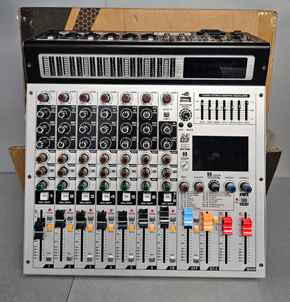 Depusheng AG8 Professional audio mixer 8 Channel with MP3 Player Source USB recording
