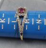9ct Gold Diamond /Ruby Ring Size L1/2