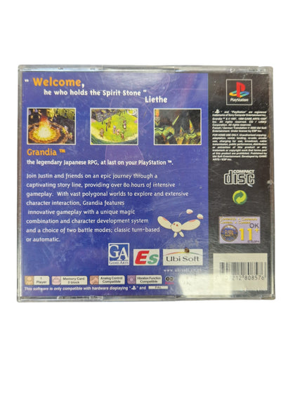 Grandia PlayStation 1 Game *Collection Only*