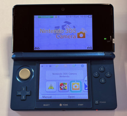 Nintendo 3DS Console Aqua Blue & Super Mario Bros 2