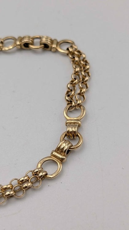 9ct Yellow Gold Fancy Link Bracelet - 8.5